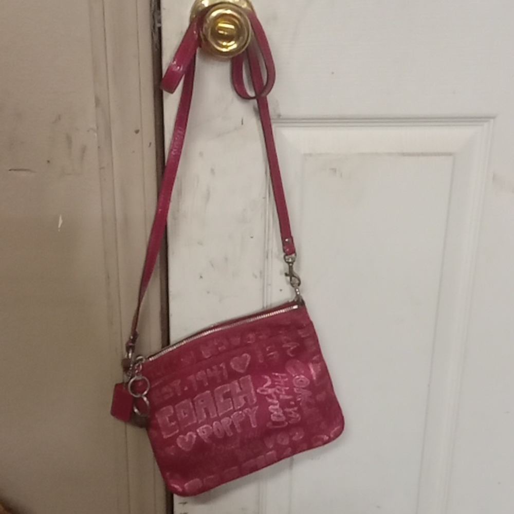Coach triple zipper purse